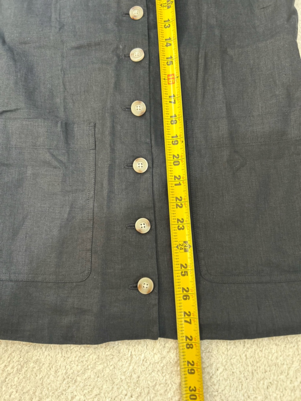 Quince Black European Linen Longline Vest Button-Front Top Size XS NWT Old Money - Picture 9 of 11